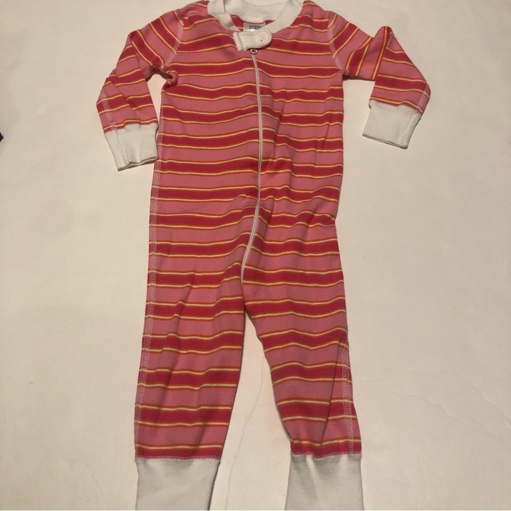 Hanna Andersson Pink Striped Organic Cotton Sleeper Size 9-18 My